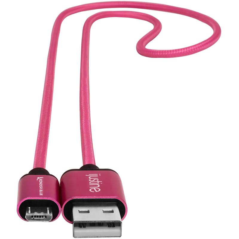 Kondor Blue iJustine Pink USB A to Micro USB Fast Charging Data Cable